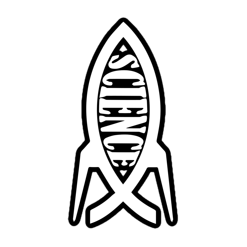 Science Rocketship Sticker on a transparent background